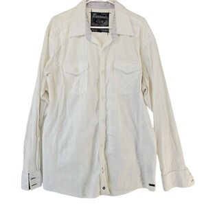 Buckle Black Label Athletic Fit Button Down Shirt Mens XXLarge Long Sleeve White